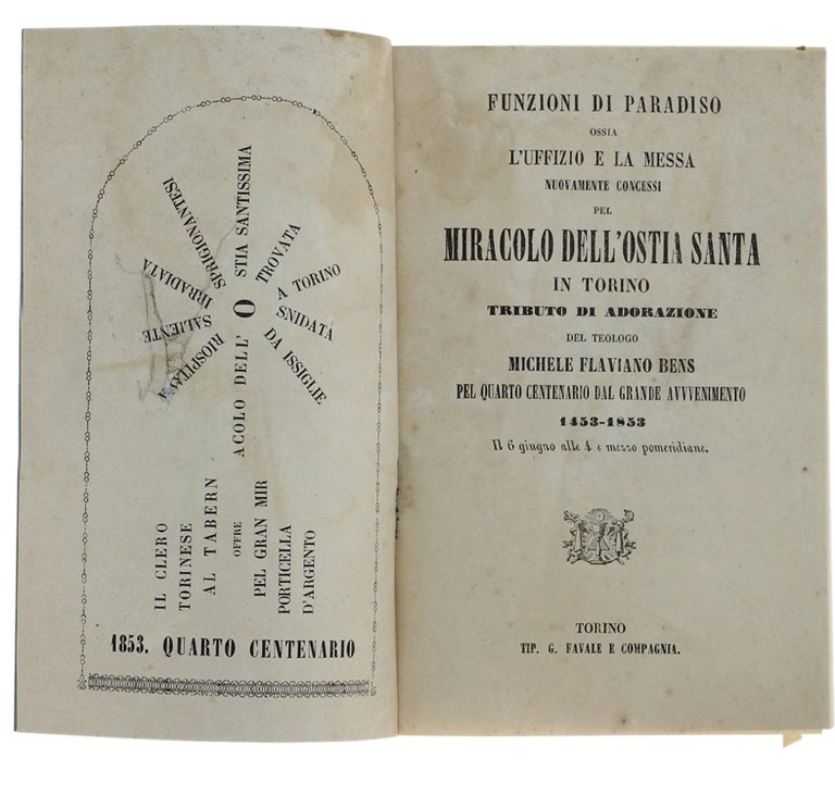 FUNZIONI DI PARADISO OSSIA L'UFFIZIO E LA MESSA NUOVAMENTE CONCESSI …