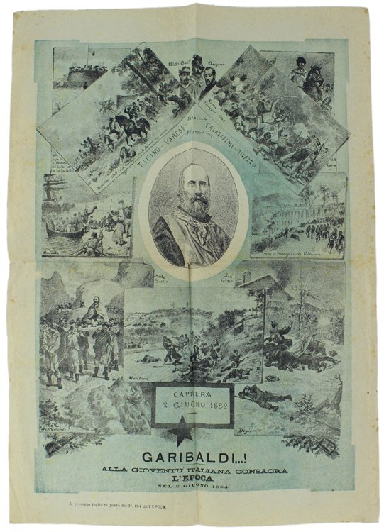 GARIBALDI.! Alla gioventù italiana consacra L'Epoca nel 2 giugno 1884.