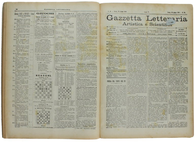 GAZZETTA LETTERARIA ARTISTICA E SCIENTIFICA - 1886. [Annata completa]