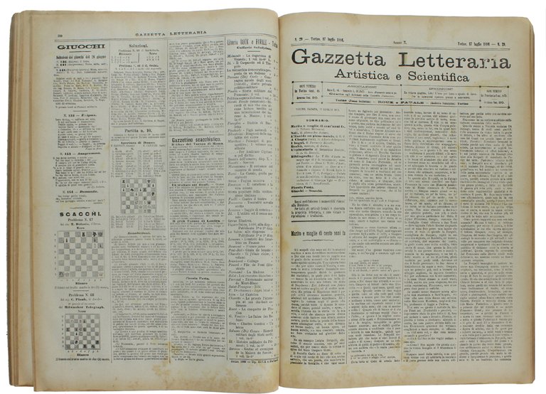 GAZZETTA LETTERARIA ARTISTICA E SCIENTIFICA - 1886. [Annata completa]