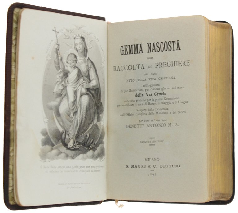 GEMMA NASCOSTA ossia raccolta di preghiere. [con delziosa legatura d'epoca]