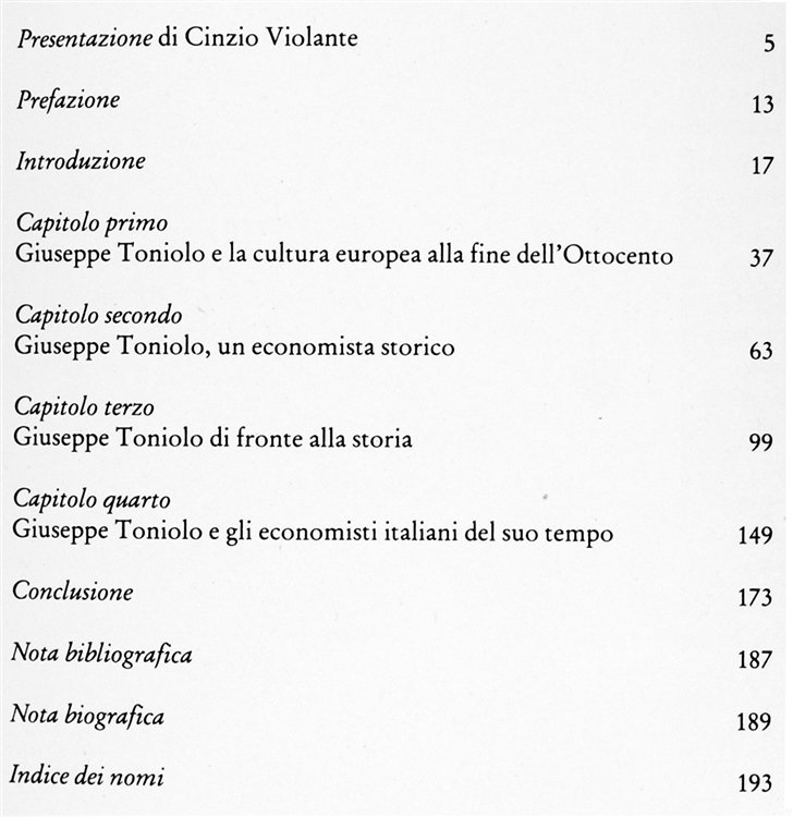 GIUSEPPE TONIOLO TRA ECONOMIA E STORIA.