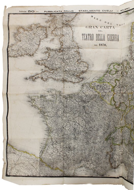 GRAN CARTA DEL TEATRO DELLA GUERRA NEL 1870.