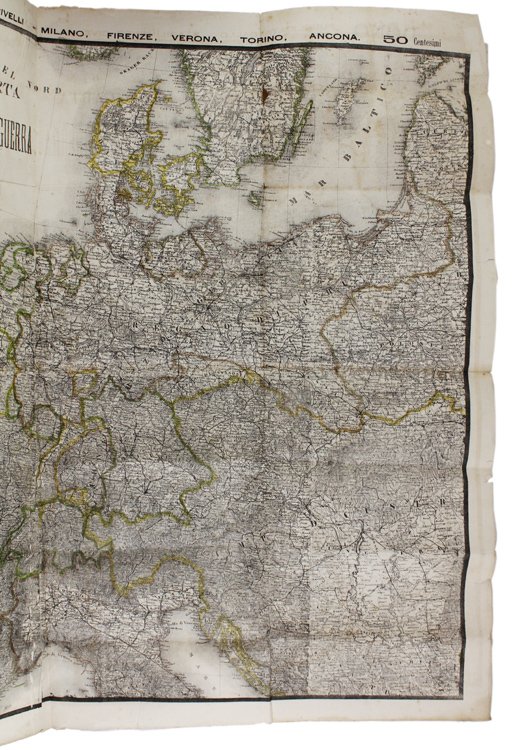 GRAN CARTA DEL TEATRO DELLA GUERRA NEL 1870.