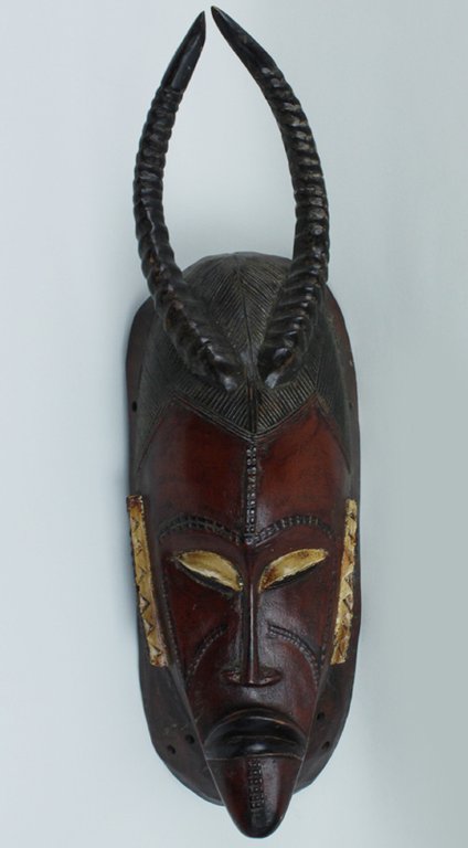 GRANDE MASCHERA AFRICANA, BELLISSIMA, SCOLPITA IN LEGNO e colorata, misura … | Immagine Gallery 1