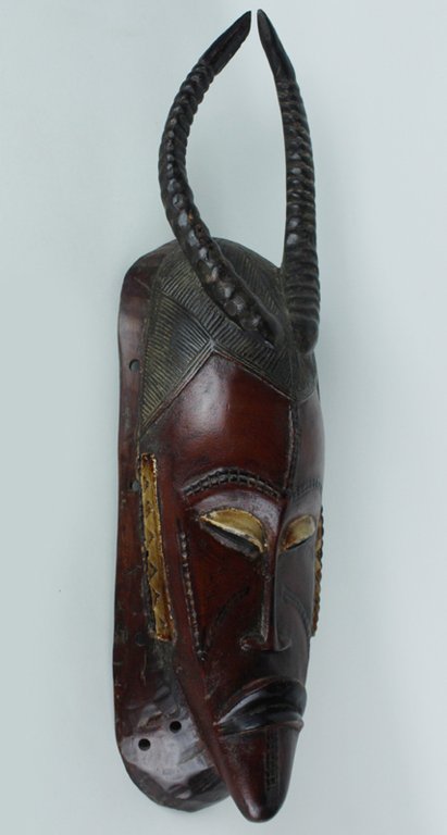 GRANDE MASCHERA AFRICANA, BELLISSIMA, SCOLPITA IN LEGNO e colorata, misura …