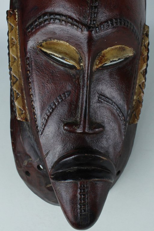 GRANDE MASCHERA AFRICANA, BELLISSIMA, SCOLPITA IN LEGNO e colorata, misura …