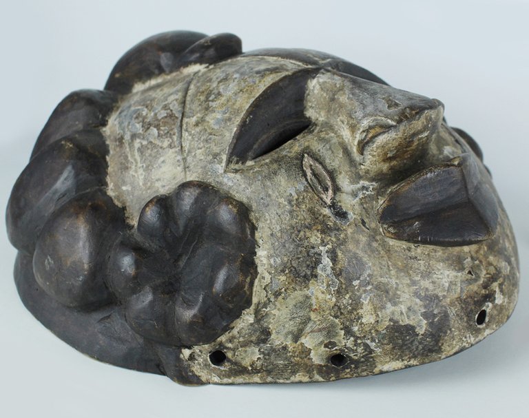 GRANDE MASCHERA ARTE AFRICANA DEL CAMERUN vintage, misura cm 30x33x15 …