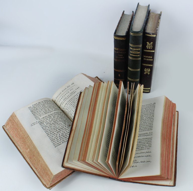 LOTTO 5 LIBRI ANTICHI: 1747-1860 con pregiate legature in pelle. …