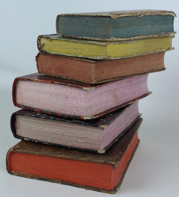 LIBRI ANTICHI: 6 volumi 1662-1829 con preziose legature in pelle/pergamena. …