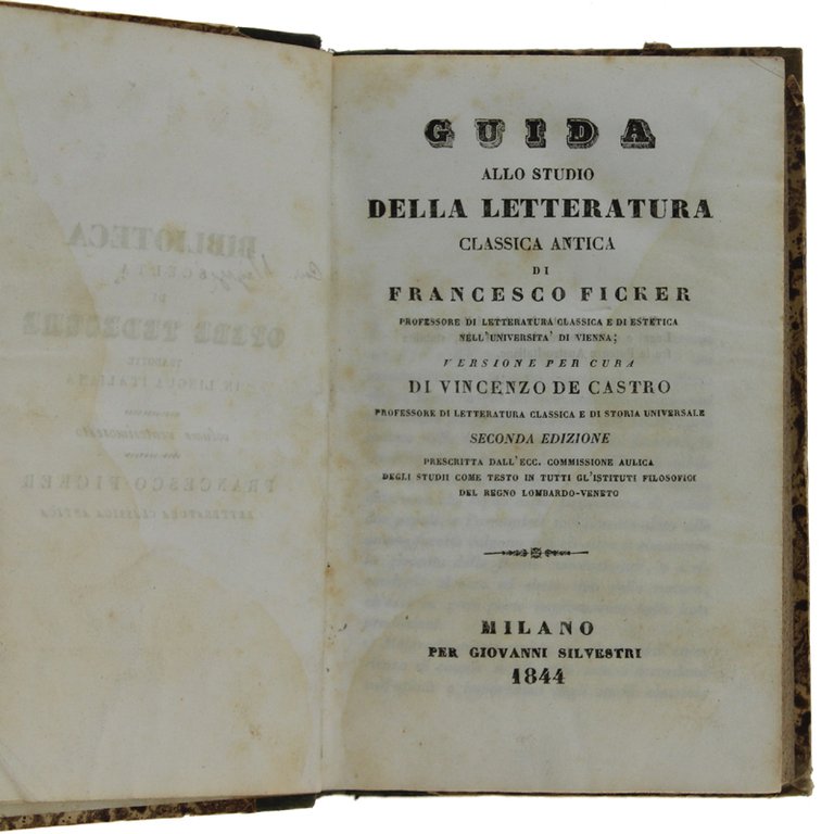 GUIDA ALLO STUDIO DELLA LETTERATURA CLASSICA ANTICA.