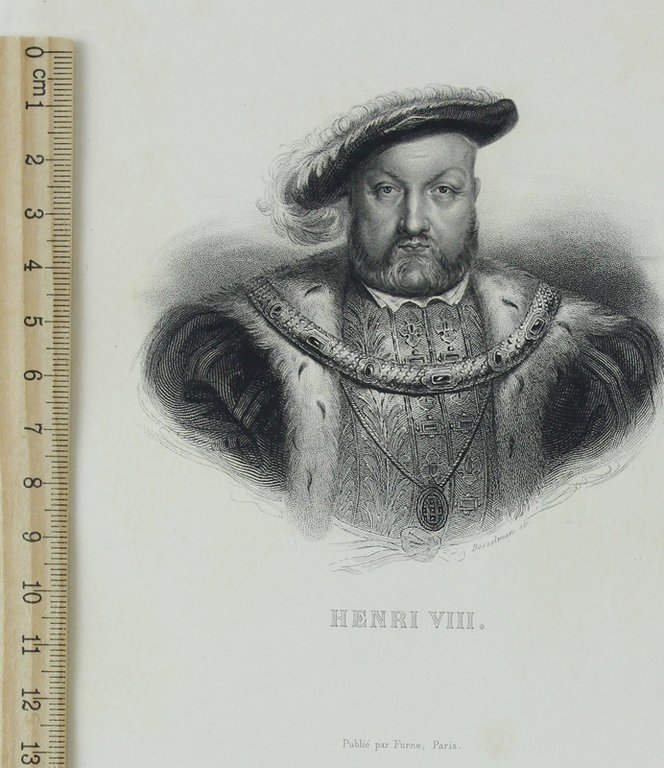 HENRI VIII. [Gravure authentique du XIXe siècle - original print]