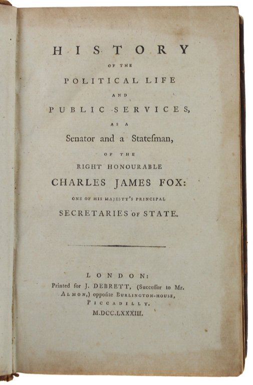 HISTORY OF THE POLITICAL LIFE AND PUBLIC SERVICES, AS A …