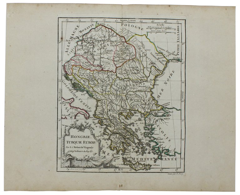 HONGRIE, TURQUIE EUROP. [Original copper engraved map, 1778]