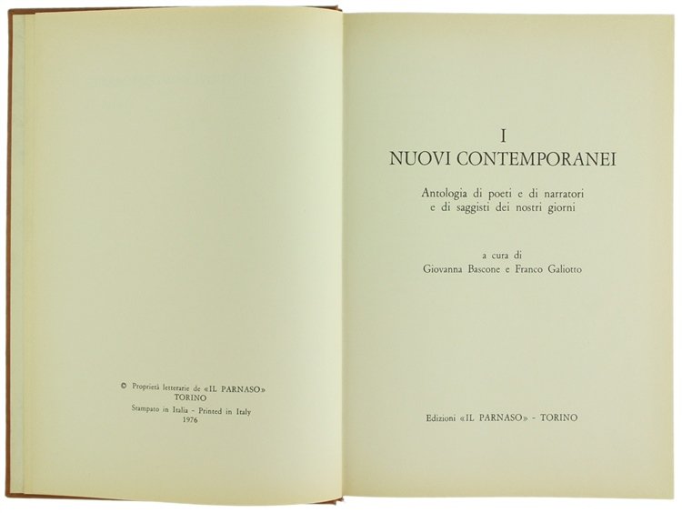 I NUOVI CONTEMPORANEI - Antologia di poeti e di narratori …