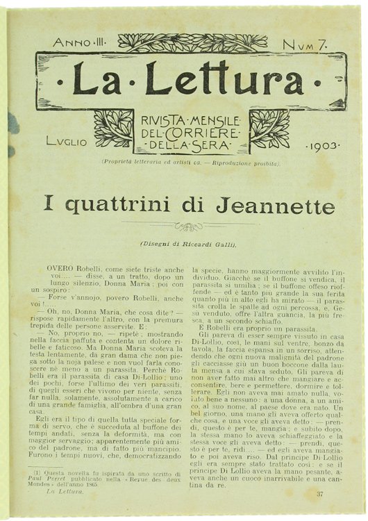 I QUATTRINI DI JEANNETTE.