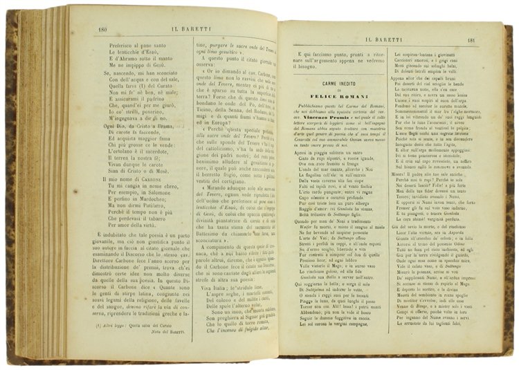 IL BARETTI - GIORNALE SCOLASTICO LETTERARIO (annata completa 1875 in …