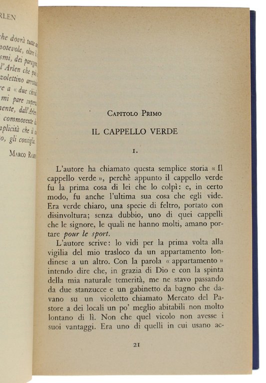 IL CAPPELLO VERDE (Romanzo per pochi).