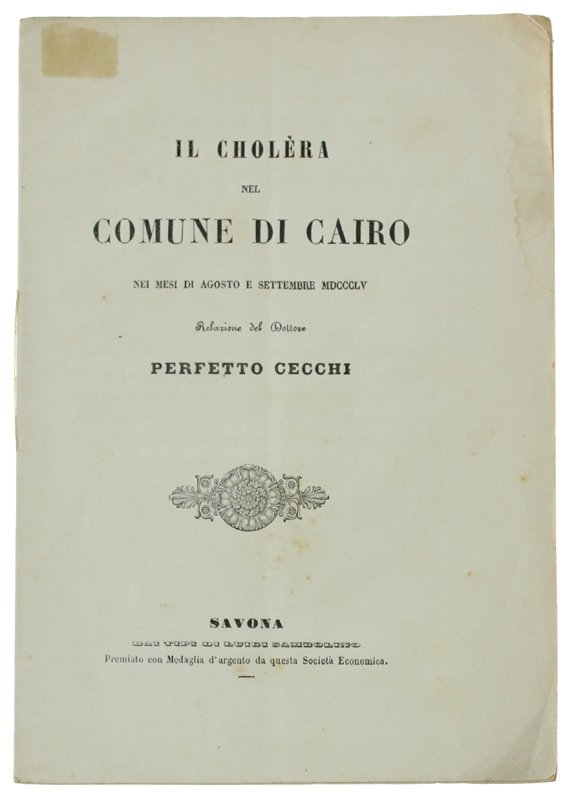IL CHOLERA NEL COMUNE DI CAIRO mri mesi di agosto …