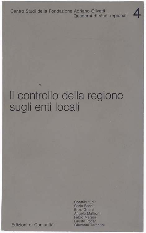 IL CONTROLLO DELLA REGIONE SUGLI ENTI LOCALI.