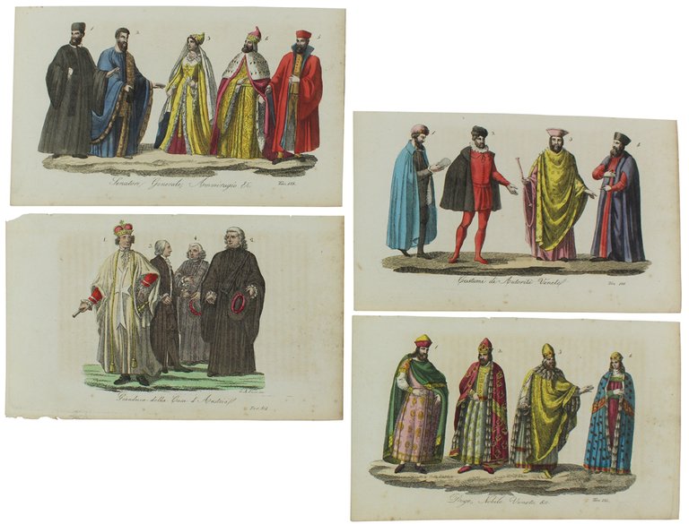 IL COSTUME ANTICO E MODERNO. Otto tavole originali a colori.