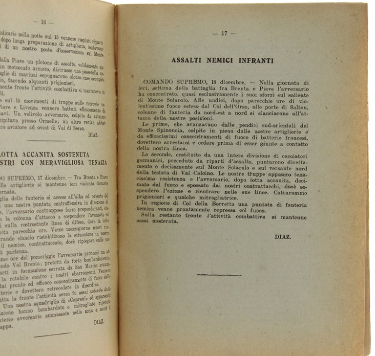 IL DIARIO DELLA NOSTRA GUERRA - BOLLETTINI UFFICIALI dell'Esercito e …