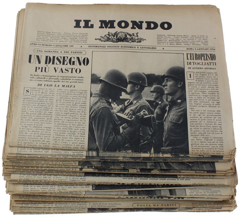 IL MONDO. Annata 1954 completa - Settimanale Politico Economico e …
