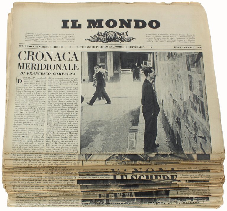 IL MONDO. Annata 1956 completa - Settimanale Politico Economico e …