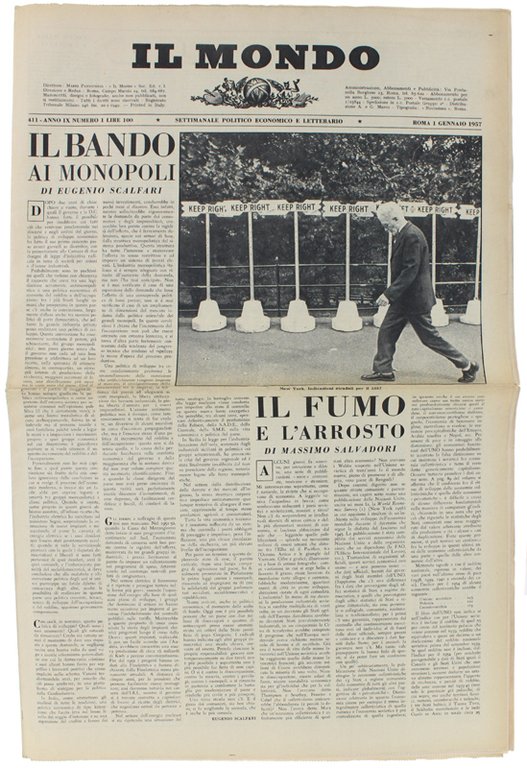 IL MONDO. Annata 1957 completa - Settimanale Politico Economico e …