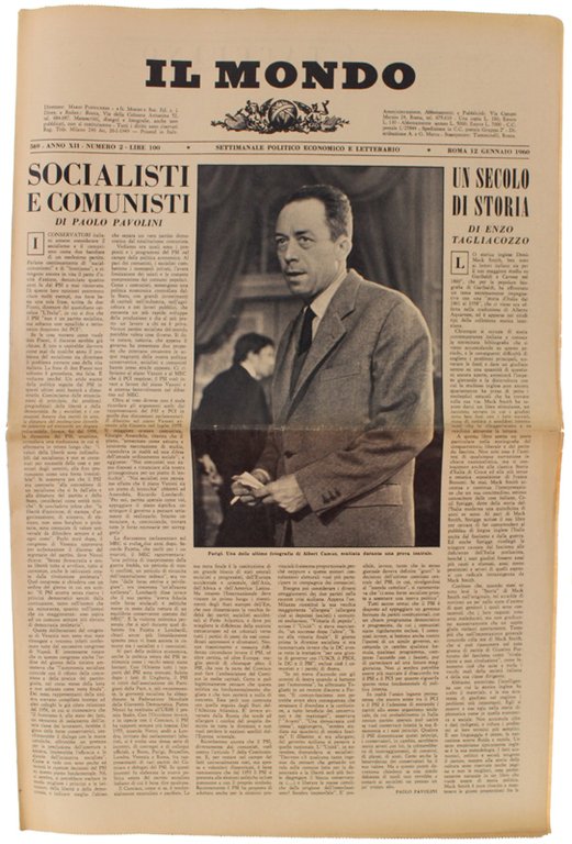 IL MONDO. Annata 1960 completa - Settimanale Politico Economico e …