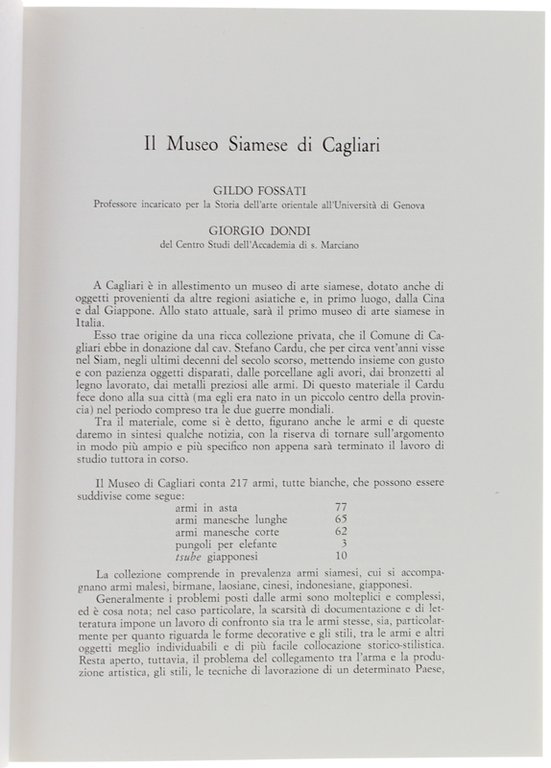 IL MUSEO SIAMESE DI CAGLIARI.