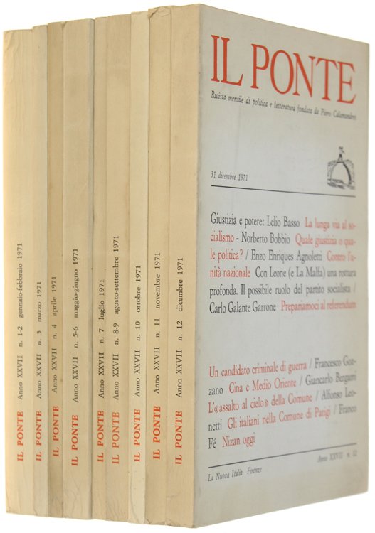 IL PONTE. Annata 1971 completa. Rivista di politica e letteratura …