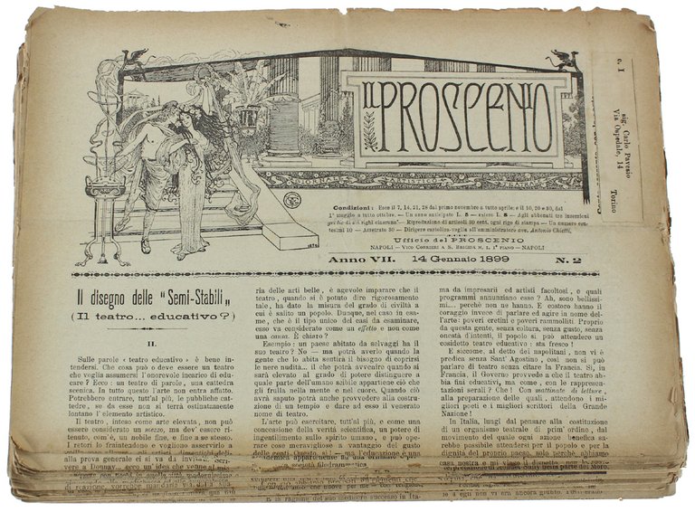 IL PROSCENIO. Giornale Artistico Teatrale. Anno 1899 (33 numeri) | Immagine Gallery 4