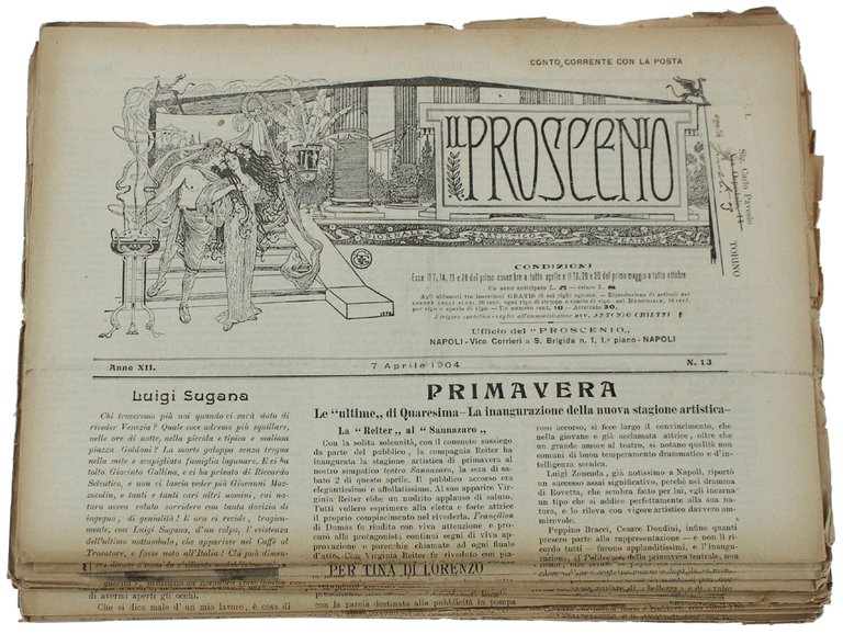 IL PROSCENIO. Giornale Artistico Teatrale. Anno 1904 (35 numeri) | Immagine Gallery 4