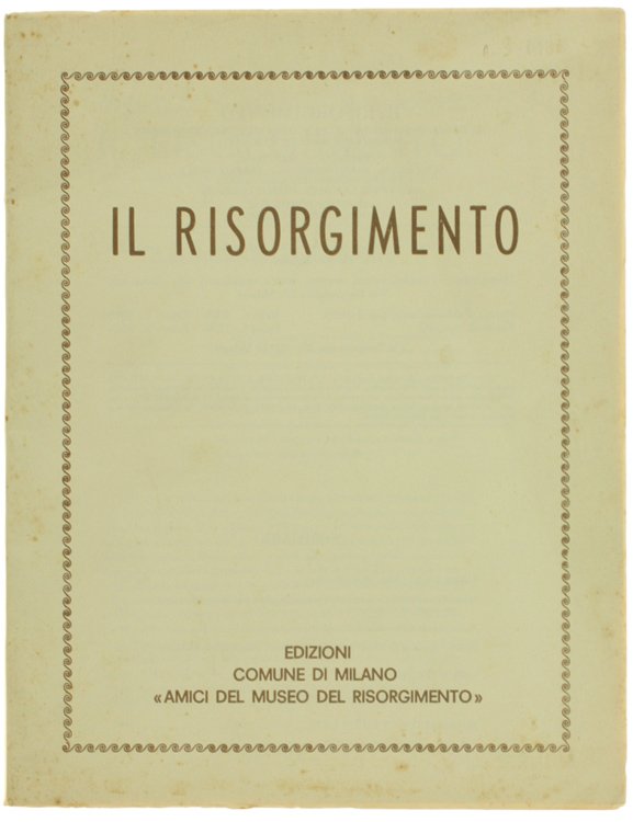 IL RISORGIMENTO. Anno XL - N. 3 - Ottobre 1988. …