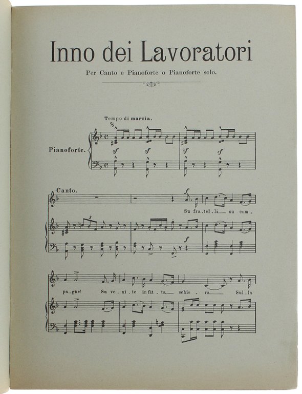 INNO DEI LAVORATORI - Per Canto e Pianoforte o Pianoforte …