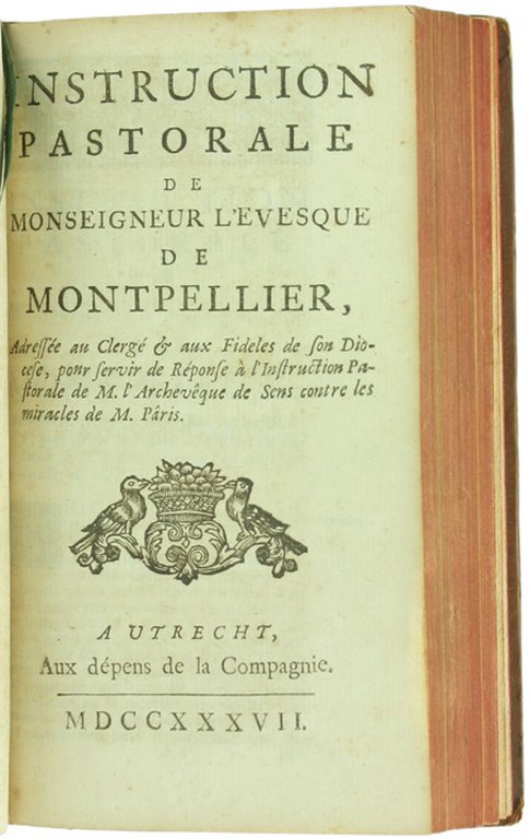 INSTRUCTION PASTORALE DE MONSEIGNEUR L'EVEQUE DE MONPELLIER Adressé au clergé …