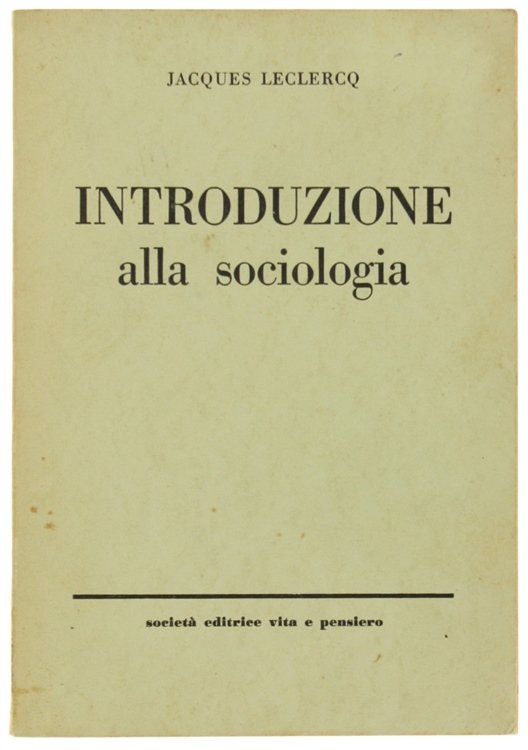 INTRODUZIONE ALLA SOCIOLOGIA.