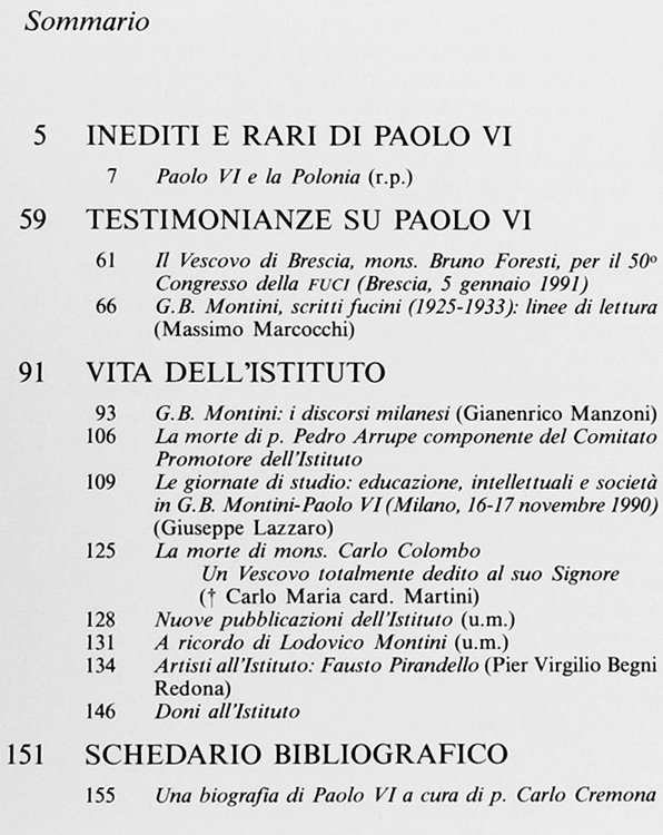 ISTITUTO PAOLO VI - Notiziario n. 21.