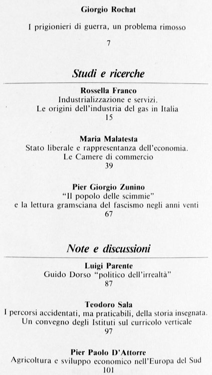 ITALIA CONTEMPORANEA n. 171. Giugno 1988.