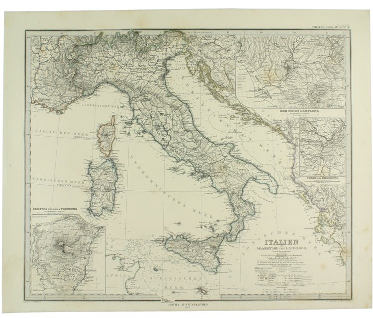 ITALIEN IM MAASSSTABE VON 1:3.700.000.