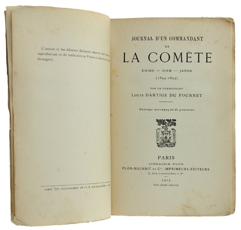 Journal d"un commandant de LA COMETE. Chine - Siam - …