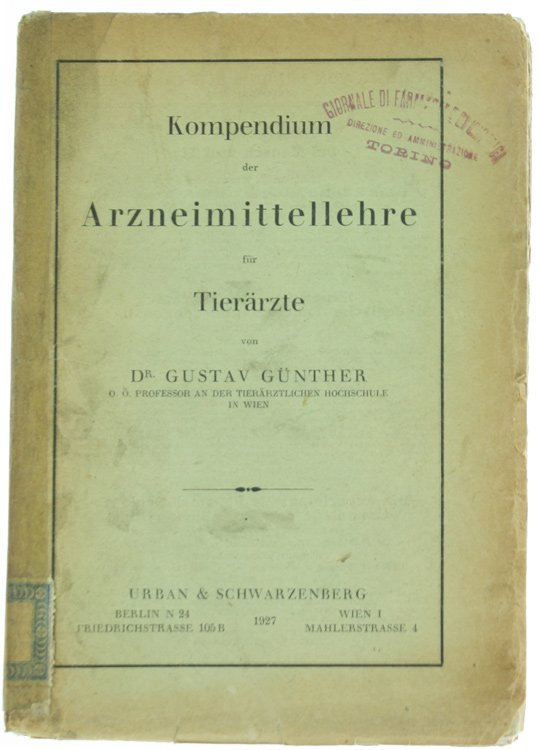 KOMPENDIUM DER ARZNEIMITTELLEHRE FÜR TIERÄRZTE.