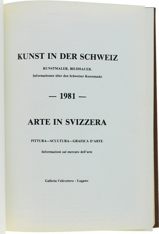 KUNST IN DER SCHWEIZ - 1981 - ARTE IN SVIZZERA …
