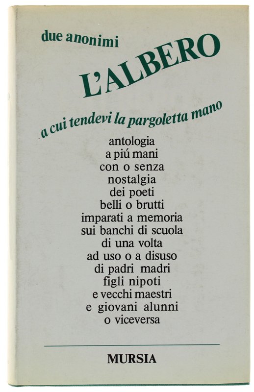 L'ALBERO A CUI TENDEVI LA PARGOLETTA MANO. Antologia di poesie …