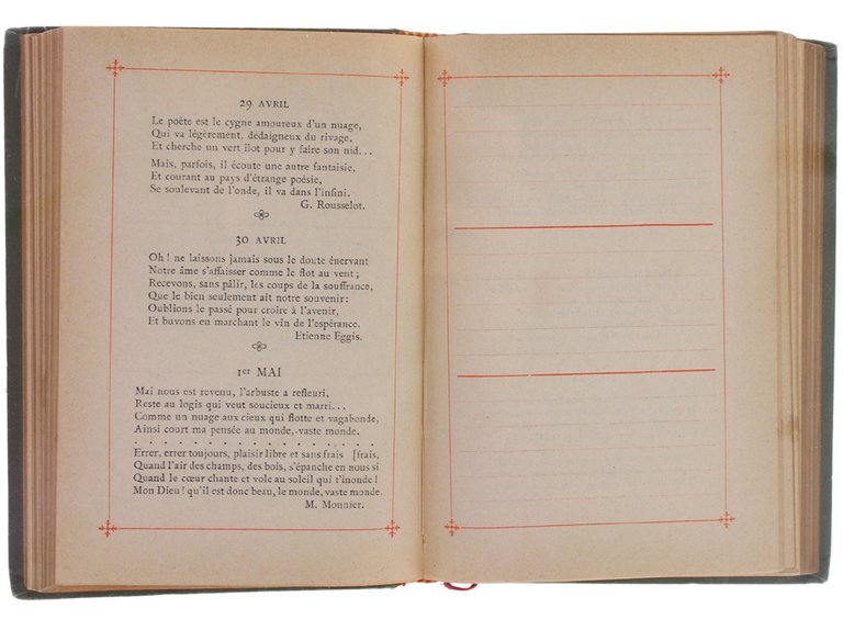 L'ANNEE POETIQUE. Recueil de poésies arrangées pour jours de naissance.