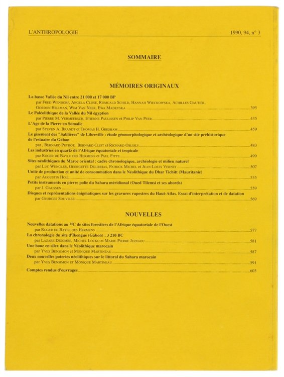 L'ANTHROPOLOGIE. Tome 94 - 1990. No. 3.