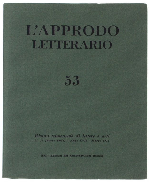 L'APPRODO LETTERARIO. N. 53 - Marzo 1971. Rivista trimestrale di … | Immagine Gallery 2