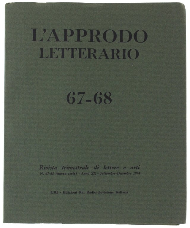 L'APPRODO LETTERARIO. N. 67-68 - Settembre/Dicembre 1974. Rivista trimestrale di … | Immagine Gallery 2
