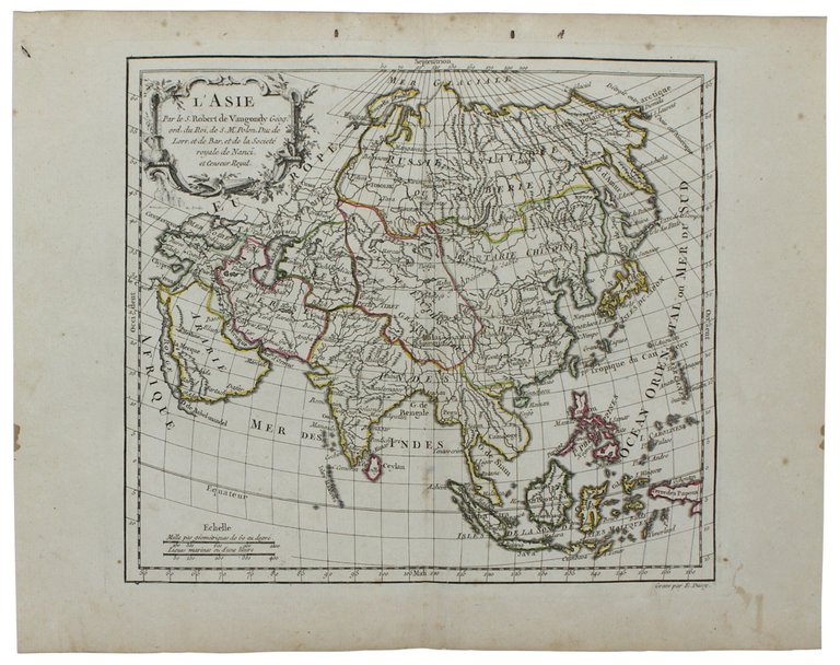 L'ASIE. [Original copper engraved map, 1778]